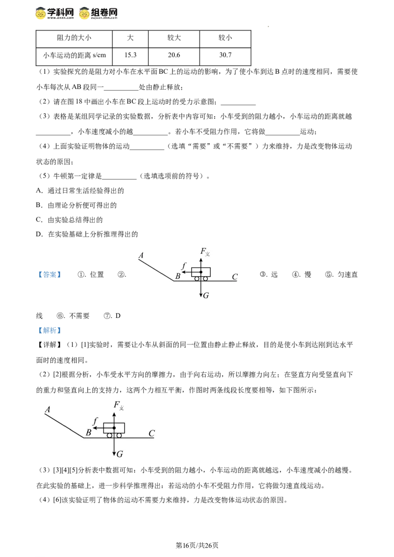 精品解析：北京市中国人民大学附属中学2023-2024学年下学期八年级期中物理试卷（解析版）(1)_北京初中期末题_C605-京七八九_B京物理八九_物理_八年级下学期物理_2023-2024