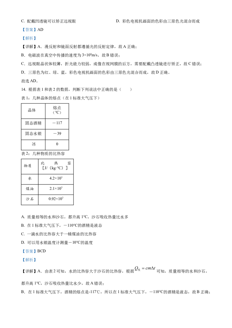 精品解析：2024年北京市西城区中考二模物理试题（解析版）(1)_北京初中期末题_C605-京七八九_B京物理八九_物理_北京九下物理_精品解析：2024年北京市西城区中考二模物理试题
