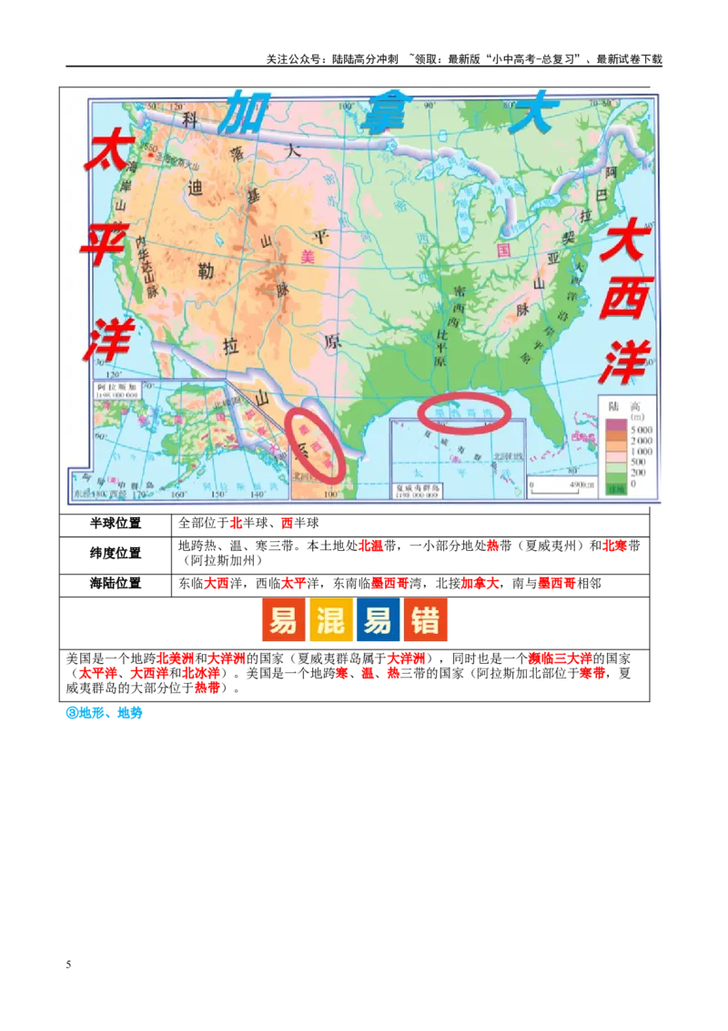 专题16美国和巴西（讲义）（解析版）_02中考总复习（2026版更新中）_09-地理-中考总复习_2024年中考复习资料_一轮复习_❤2024年中考地理一轮复习讲练测（全国通用）_配套讲义