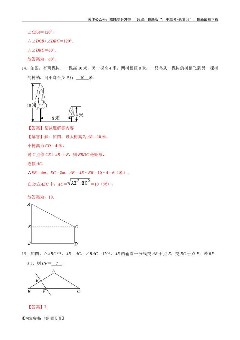 专题18直角三角形过关检测-备战2024年中考数学一轮复习考点帮（全国通用）（解析版）_02中考总复习（2026版更新中）_02-数学-中考总复习_2024年中考复习资料_一轮复习资料_综合检测过关卷