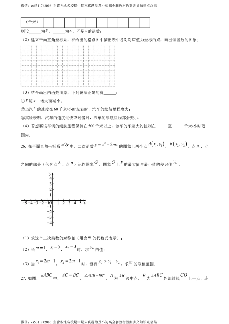 精品解析：北京市平谷区2023-2024学年九年级上学期期末数学试题（原卷版）(1)_北京初中期末题_C605-京七八九_B京市数学七八九_北京9上数学_2023-2024_北京数学9上期末