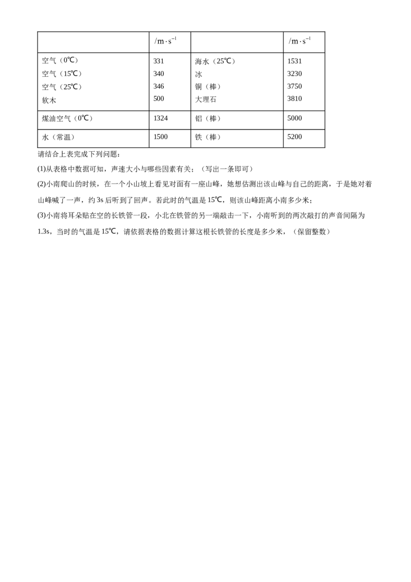精品解析：北京市东城区2019-2020学年八年级上学期期末物理试题1（原卷版）(1)_北京初中期末题_C605-京七八九_B京物理八九_物理_八年级上学期物理_2019-2020