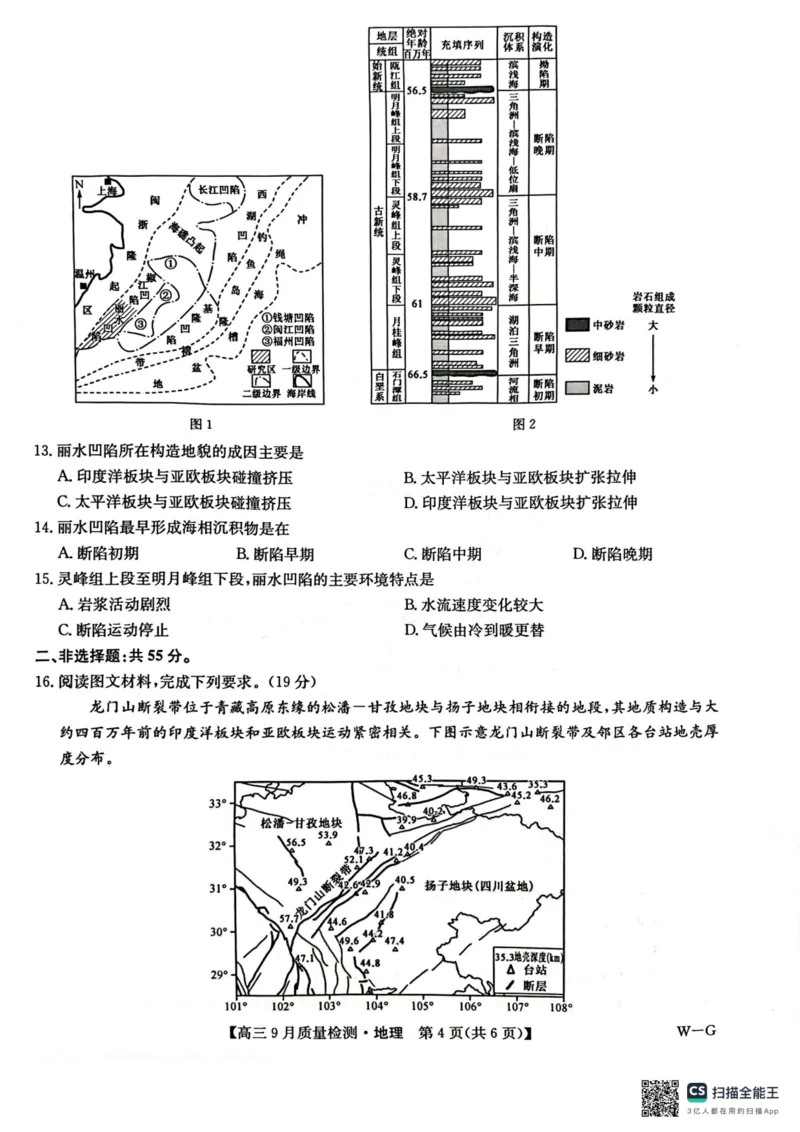 九师联盟2025届高三10月联考（W-G）地理试题_A1502026各地模拟卷（超值！）_10月_2410082025届九师联盟高三10月8联考（9月质量检测巩固卷G）