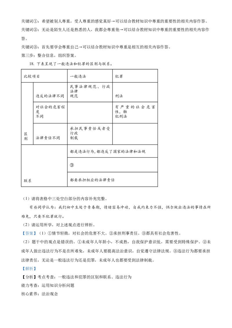 精品解析：北京市东城区2022-2023学年八年级上学期期末道德与法治试题（解析版）(1)_北京初中期末题_C605-京七八九_B京市道德与法治七八九_道法_北京8上道法_北京道法8上期末