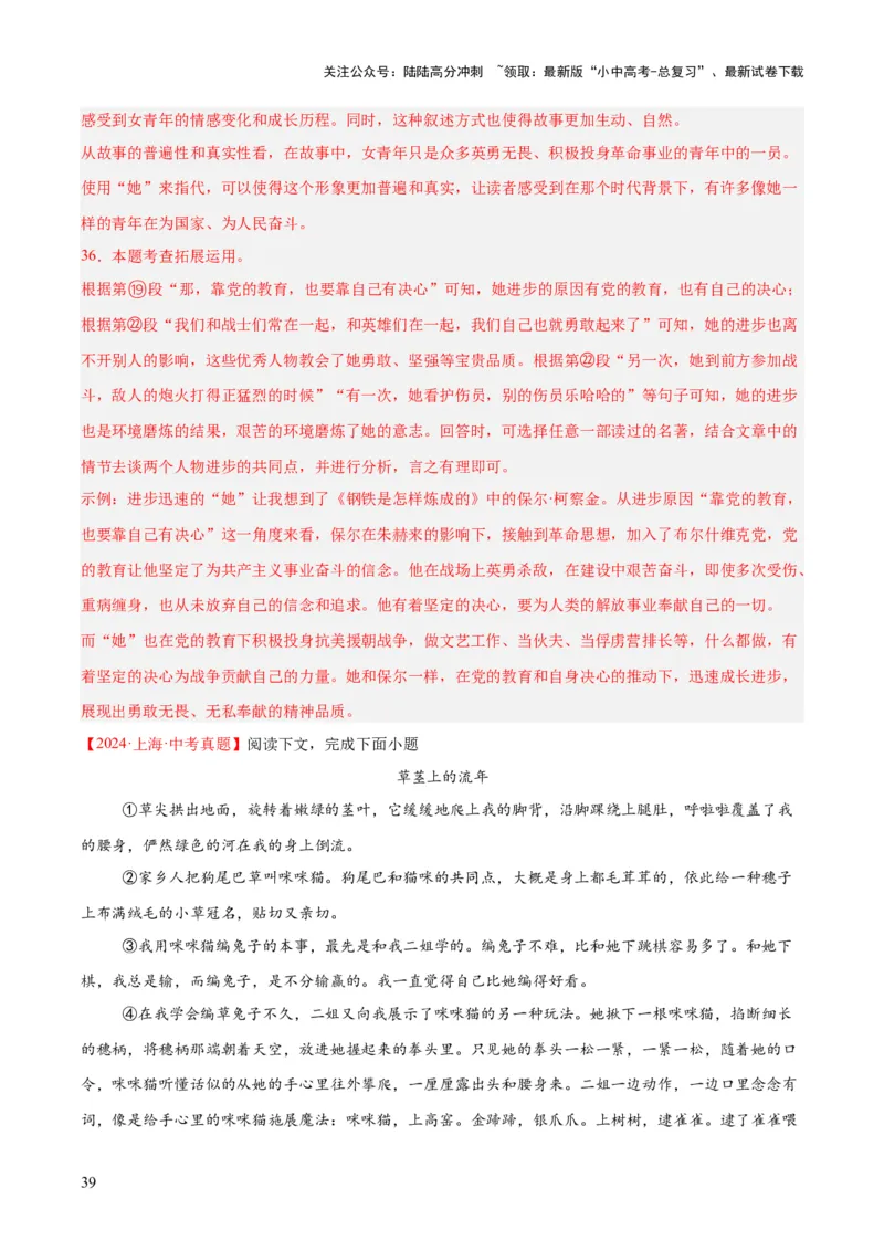 专题19散文阅读（一）（全国通用）（解析版）_02中考总复习（2026版更新中）_01-语文-中考总复习_2026年中考复习（更新中）