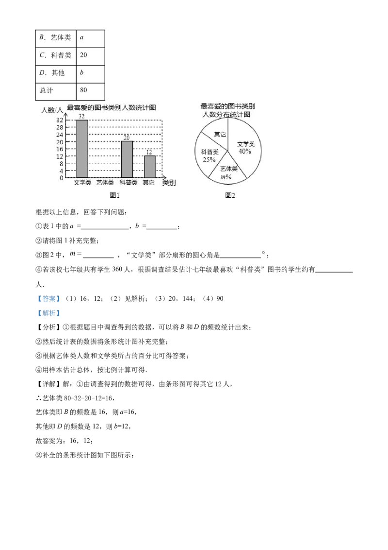 精品解析：北京市延庆区2020-2021学年七年级下学期期末数学试题（解析版）(1)_北京初中期末题_C605-京七八九_B京市数学七八九_北京7下数学_2020-2021