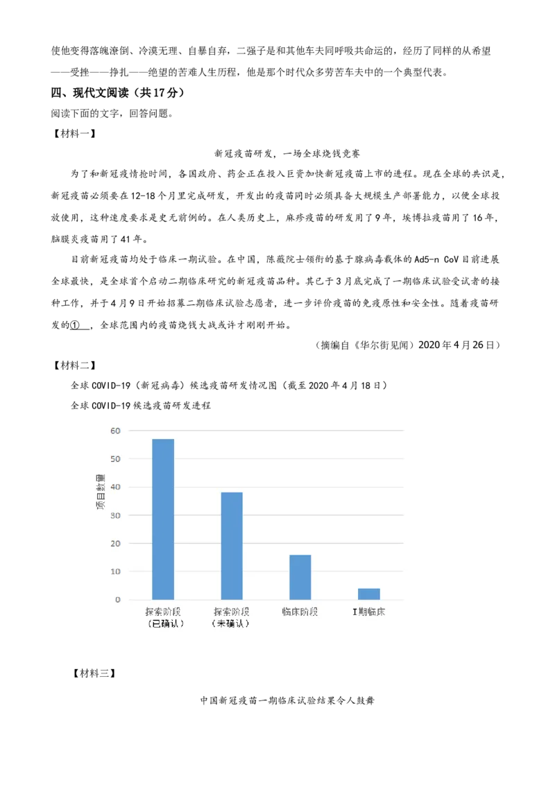 精品解析：北京市延庆区2020-2021学年七年级下学期期中语文试题（解析版）(1)_北京初中期末题_C605-京七八九_B语文七八九_北京语文七下_2020-2021
