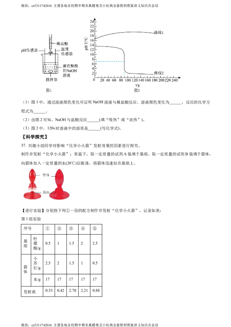 精品解析：2024年北京市大兴区中考二模化学试题（原卷版）(1)_北京初中期末题_C605-京七八九_B京化学七八九_北京9下化学（含中考模拟）_北京化学9下一二模