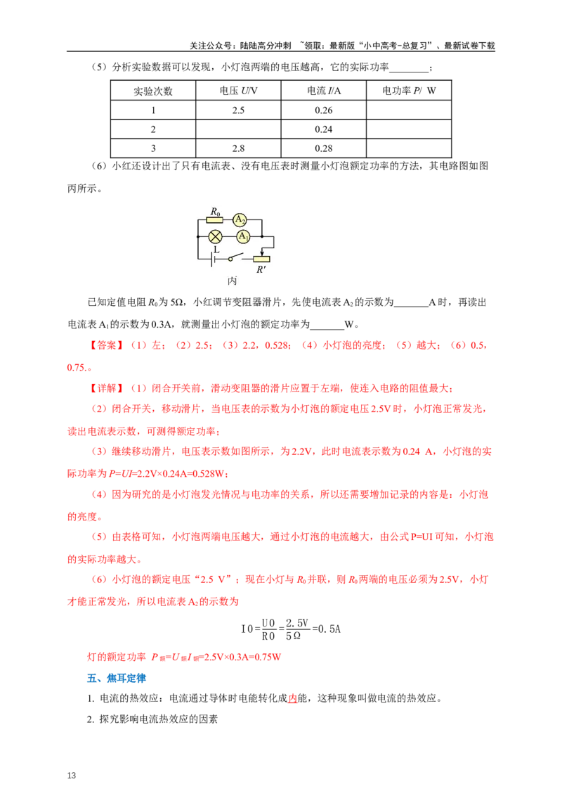 专题17电功率（知识梳理+典例+练习）-2024物理中考一轮复习精品资料（教师版）_02中考总复习（2026版更新中）_04-物理-中考总复习_2024年中考复习资料_一轮复习_配套练习