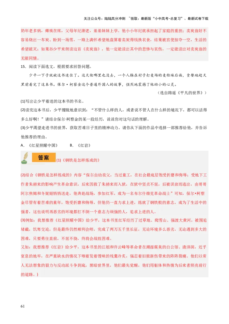 专题17《红岩》《平凡的世界》《红楼梦》（4份思维导图+3部名著梳理+考点梳理+突破易错易混3法）（解析版）_02中考总复习（2026版更新中）_01-语文-中考总复习_2025年中考资料