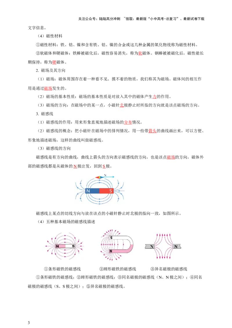 专题19电与磁（知识梳理+典例+练习）-2024物理中考一轮复习精品资料（教师版）_02中考总复习（2026版更新中）_04-物理-中考总复习_2024年中考复习资料_一轮复习_配套练习