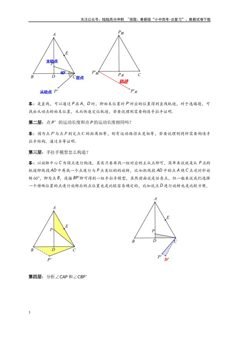 专题2-4瓜豆轨最值模型：为什么我们喜欢手拉手（直线与曲线）（原卷版）_02中考总复习（2026版更新中）_02-数学-中考总复习_2024年中考复习资料_专项复习资料
