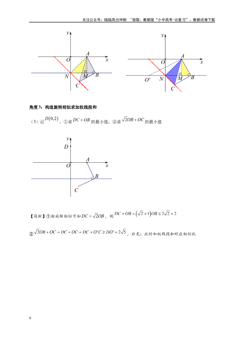 专题2-4瓜豆轨最值模型：为什么我们喜欢手拉手（直线与曲线）（原卷版）_02中考总复习（2026版更新中）_02-数学-中考总复习_2024年中考复习资料_专项复习资料