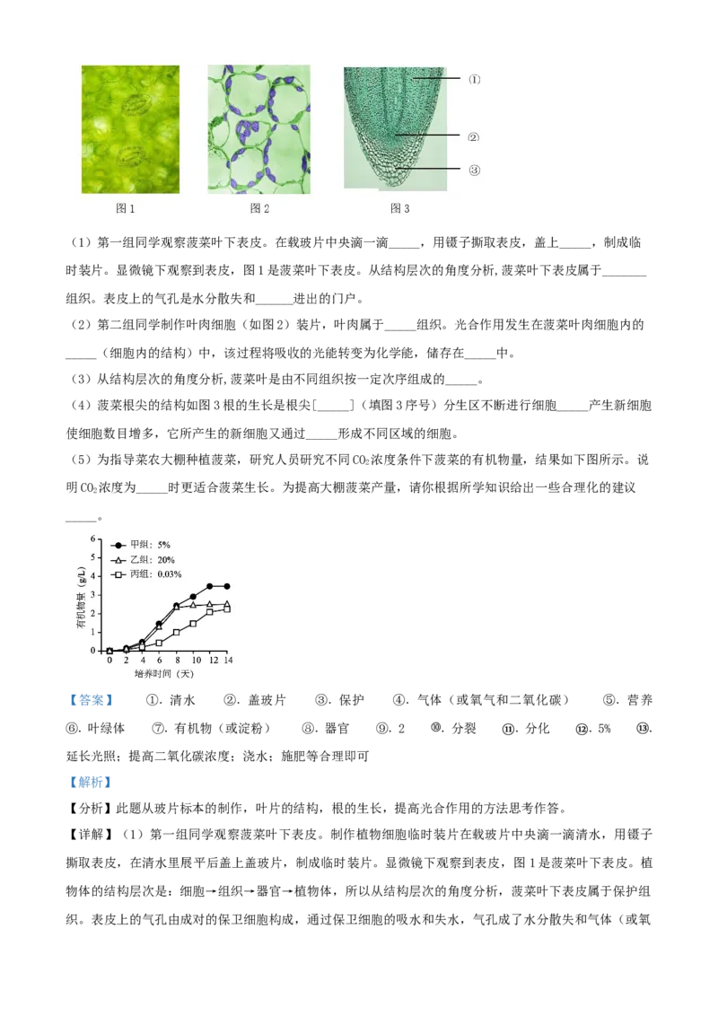精品解析：北京市延庆区2019-2020学年七年级上学期期末生物试题（解析版）(1)_北京初中期末题_C605-京七八九_B京生物七八九_北京7上生物_2019-2020