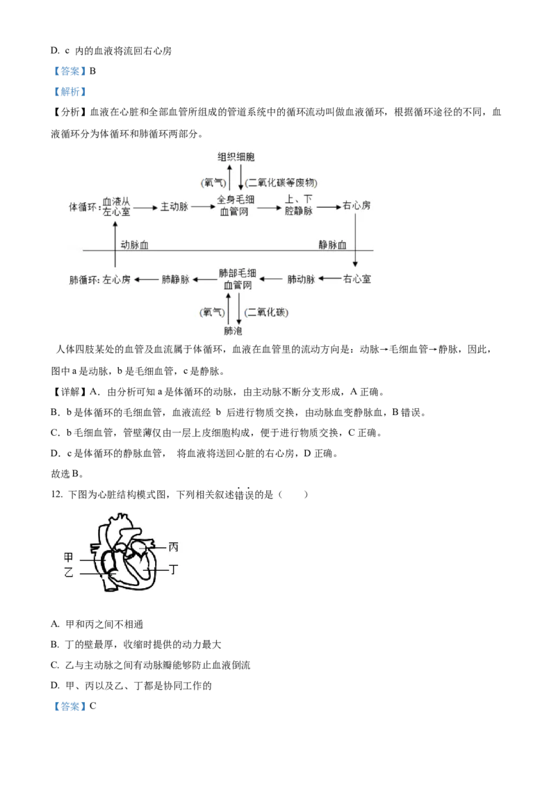 精品解析：北京市北师大附中2022--2023学年八年级下学期期中生物试题（解析版）(1)_北京初中期末题_C605-京七八九_B京生物七八九_北京八下生物
