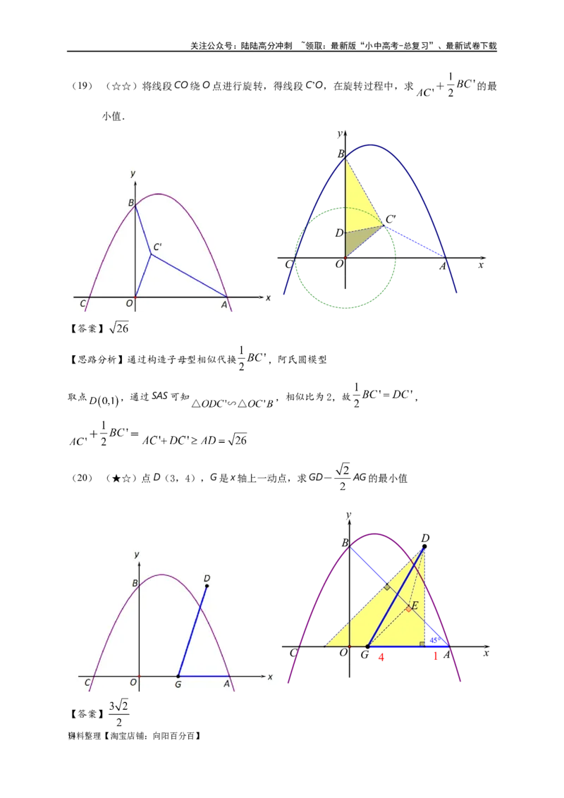 专题2-7二次函数中的最值问题（解析版）_02中考总复习（2026版更新中）_02-数学-中考总复习_2024年中考复习资料_专项复习资料_教师版（含答案解析）