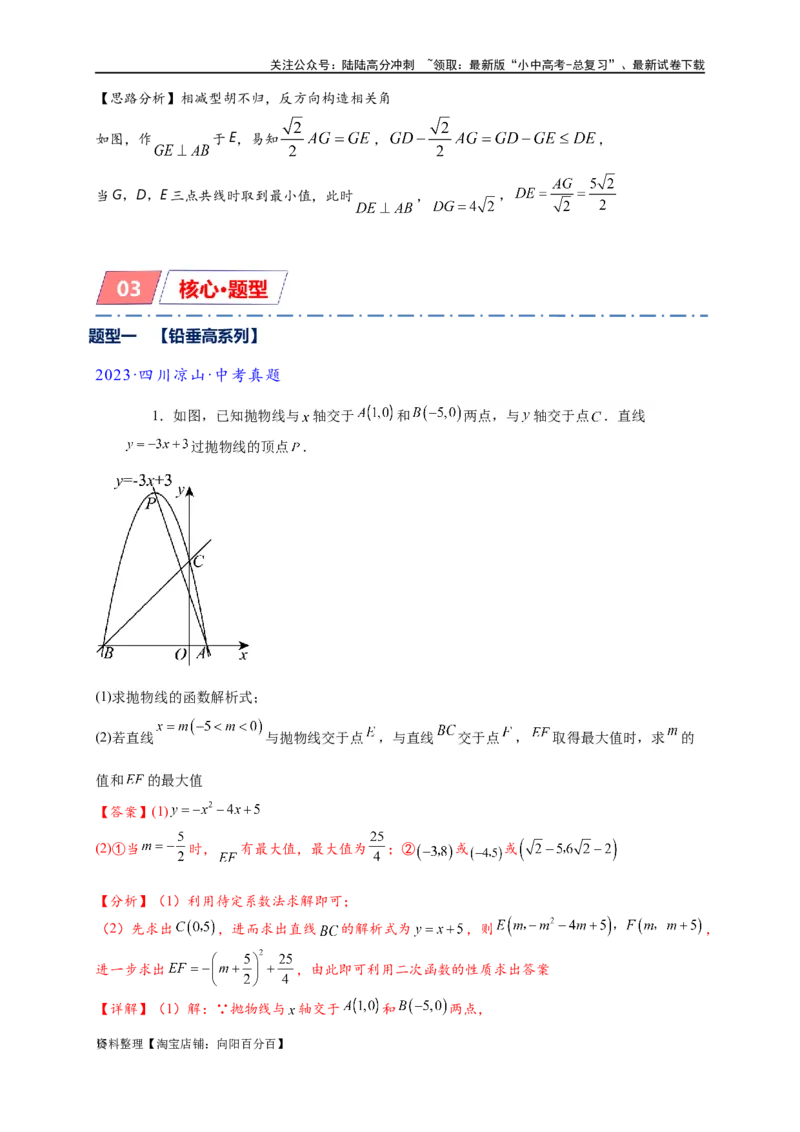 专题2-7二次函数中的最值问题（解析版）_02中考总复习（2026版更新中）_02-数学-中考总复习_2024年中考复习资料_专项复习资料_教师版（含答案解析）