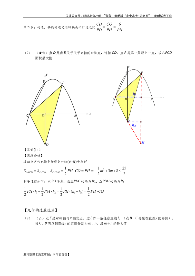 专题2-7二次函数中的最值问题（解析版）_02中考总复习（2026版更新中）_02-数学-中考总复习_2024年中考复习资料_专项复习资料_教师版（含答案解析）