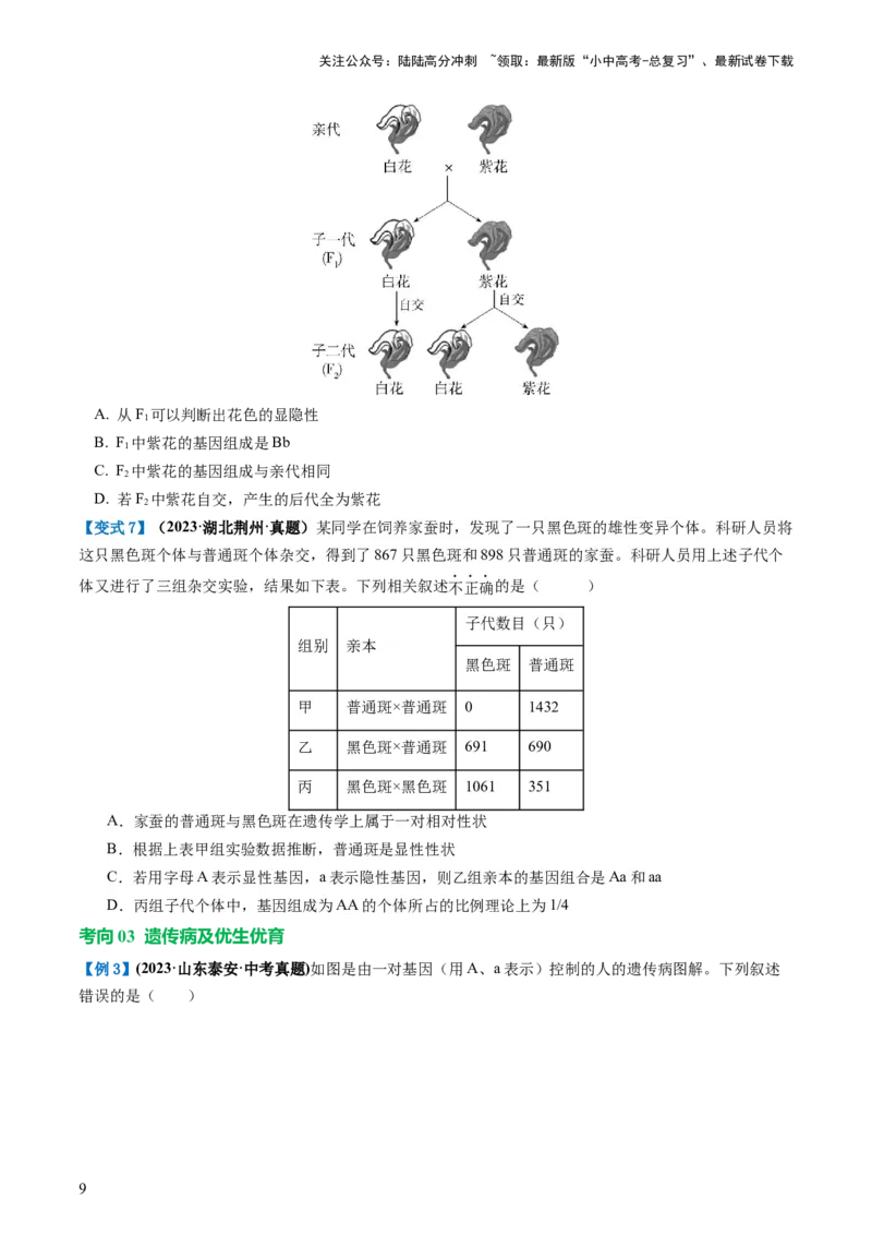专题21生物的遗传和变异（讲义）（原卷版）_02中考总复习（2026版更新中）_08-生物-中考总复习_2024年中考复习资料_一轮复习_❤2024年中考生物一轮复习讲练测（全国通用）_讲义