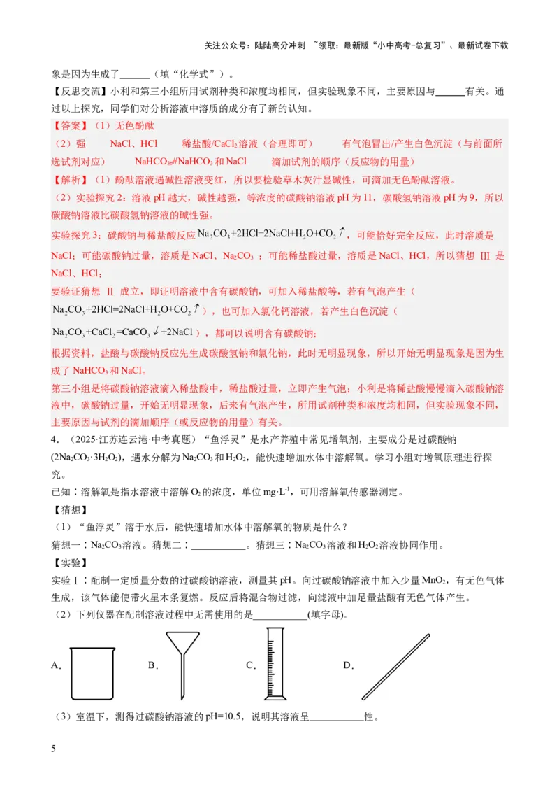 专题22实验探究题（解析版）_02中考总复习（2026版更新中）_05-化学-中考总复习_2026年中考复习（更新中）_好题汇编三年（2023-2025）中考化学真题分类汇编（全国通用）