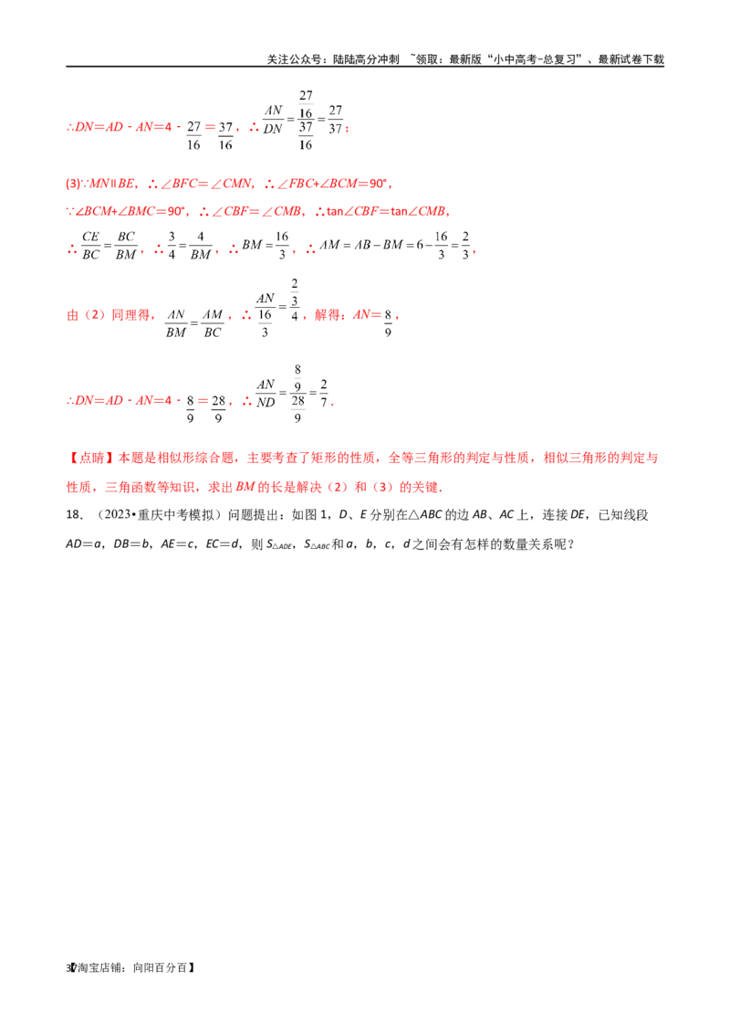 专题19相似三角形重要模型之（双）A字型与（双）8字型（解析版）_02中考总复习（2026版更新中）_02-数学-中考总复习_2024年中考复习资料_专项复习资料_答案解析版