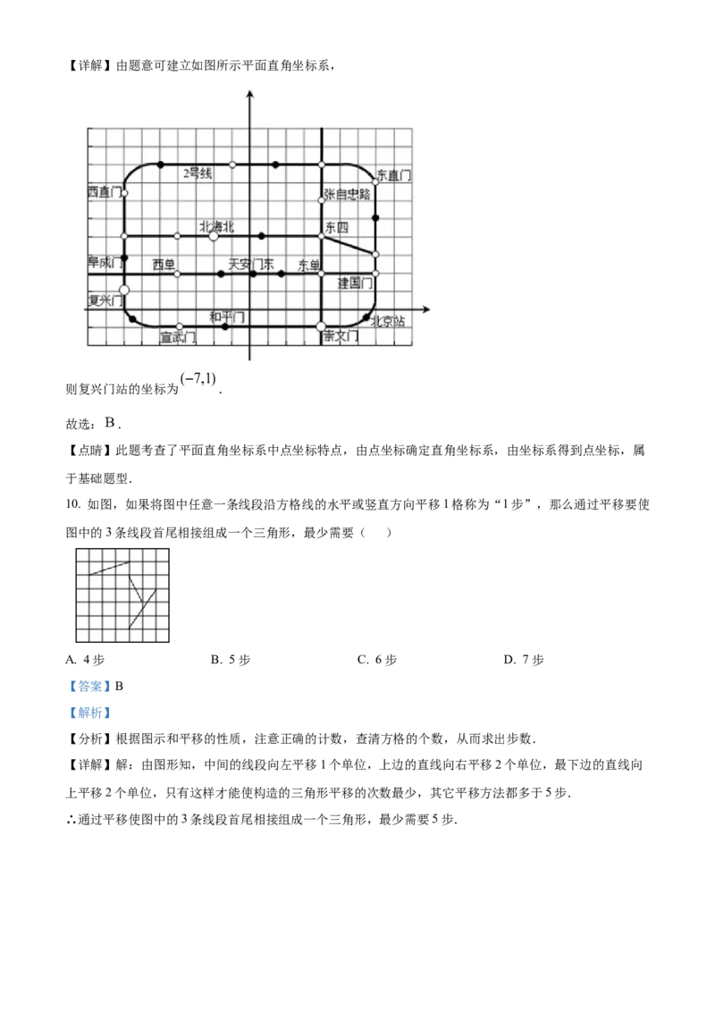 精品解析：北京市东城区汇文中学2021-2022学年七年级下学期期中数学试卷（解析版）(1)_北京初中期末题_C605-京七八九_B京市数学七八九_北京7下数学_2021-2022