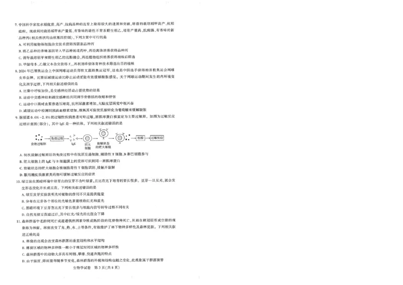 圆创高三11月联考生物试卷(1)_A1502026各地模拟卷（超值！）_11月_241108湖北省高中名校联盟2025届高三11月第二次联合测评（圆创联盟）_生物