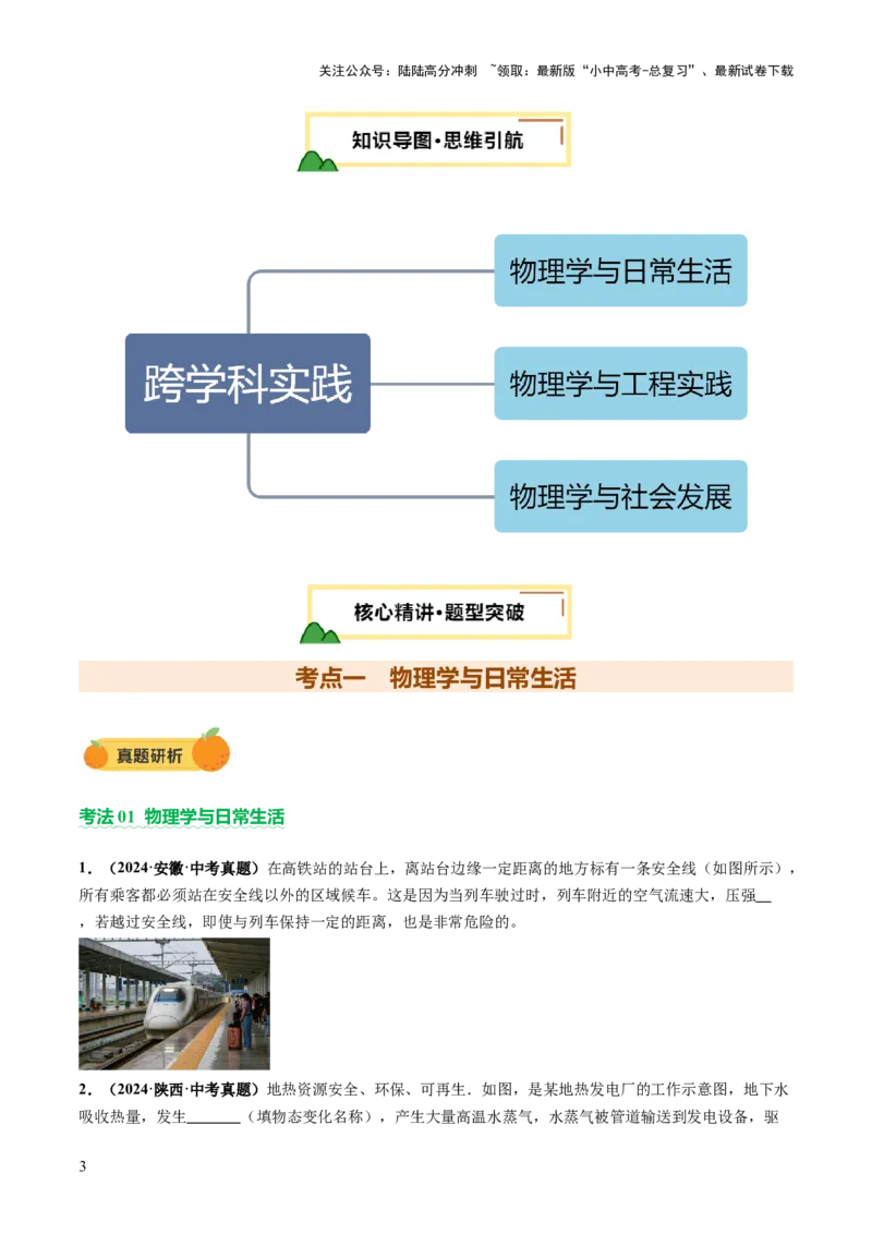 专题21跨学科实践（讲练）（原卷版）_02中考总复习（2026版更新中）_04-物理-中考总复习_2025年中考复习资料_2025中考二轮课件ppt+讲义+练习物理_讲义+练习