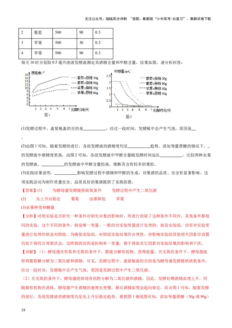 专题18细菌、真菌和病毒（解析版）_02中考总复习（2026版更新中）_08-生物-中考总复习_2024年中考复习资料_一轮复习_❤备战2024年中考生物一轮复习考点帮（全国通用）_练习