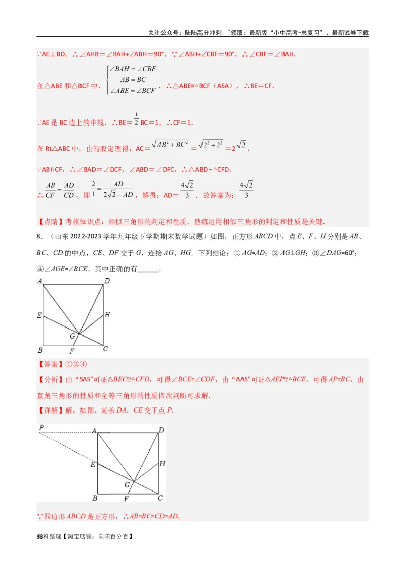 专题18全等与相似模型之十字模型（解析版）_02中考总复习（2026版更新中）_02-数学-中考总复习_2024年中考复习资料_专项复习资料_答案解析版