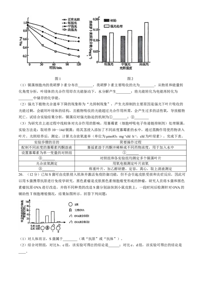 广东省清远市2024&mdash;2025学年高三上学期第一次模拟考试生物试题(无答案)_A1502026各地模拟卷（超值！）_10月_241023广东省清远市2024-2025学年高三上学期一模考试（5048C）