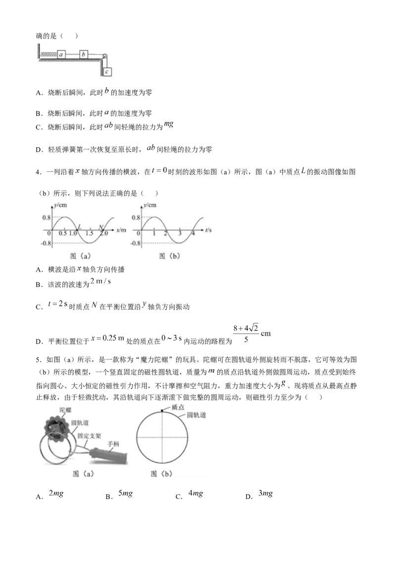 四川省成都市树德中学2024-2025学年高三上学期12月月考物理试题（含答案）_A1502026各地模拟卷（超值！）_12月_241218四川省成都市树德中学2024-2025学年高三上学期12月月考