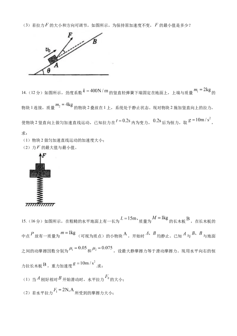 安徽省芜湖市第一中学2024-2025学年高三上学期10月教学质量诊断测试物理试题（含答案）_A1502026各地模拟卷（超值！）_10月