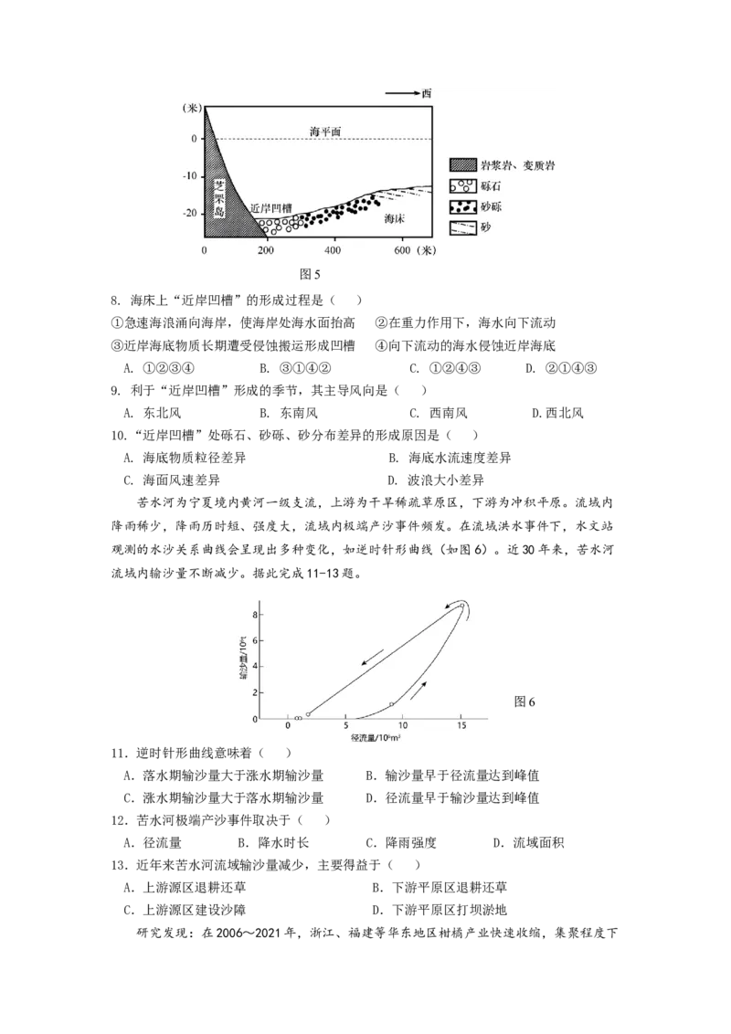 初稿6_A1502026各地模拟卷（超值！）_10月_241023江苏省南京市六校联合体2024-2025学年高三上学期10月期中调研_江苏省南京市六校联合体2024-2025学年高三上学期10月期中地理试题