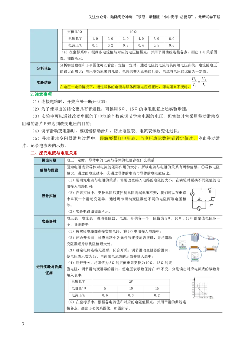 专题16欧姆定律（4考点+9考向）（讲义）（解析版）_02中考总复习（2026版更新中）_04-物理-中考总复习_2024年中考复习资料_一轮复习_配套讲义（原卷版+解析版）