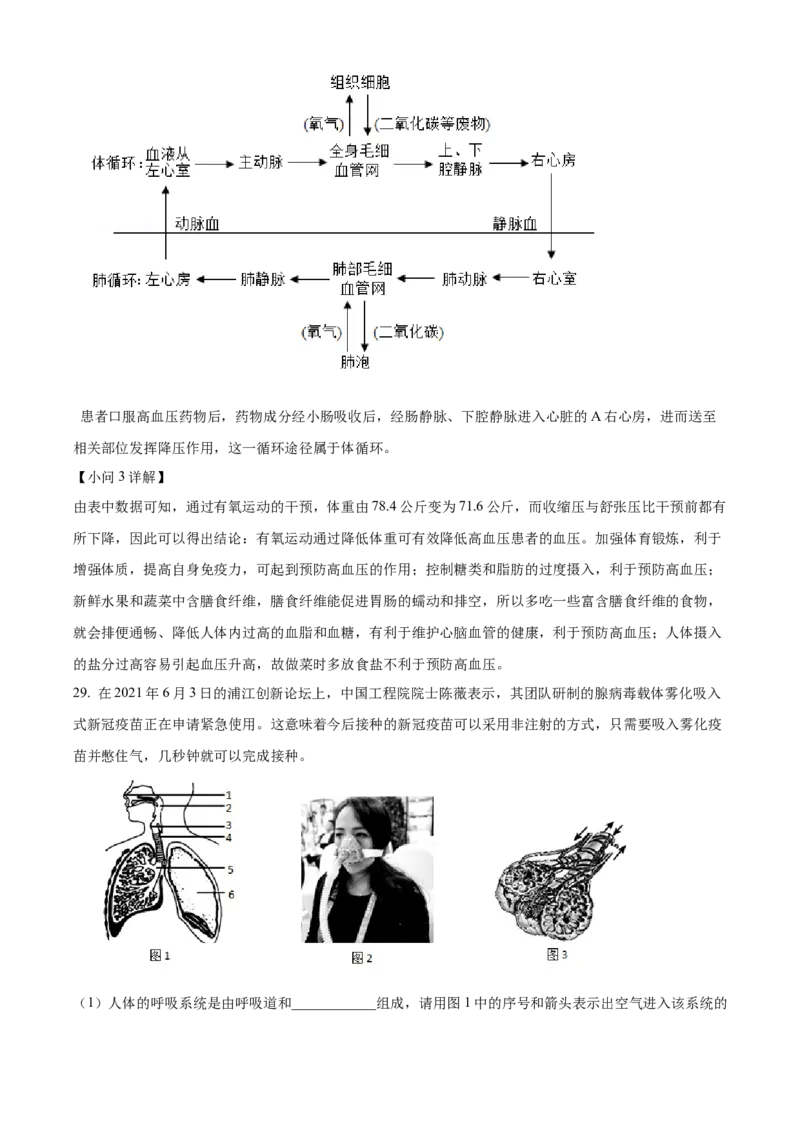 精品解析：北京市平谷区2020-2021学年七年级下学期期末生物试题（解析版）(1)_北京初中期末题_C605-京七八九_B京生物七八九_北京7下生物_2020-2021