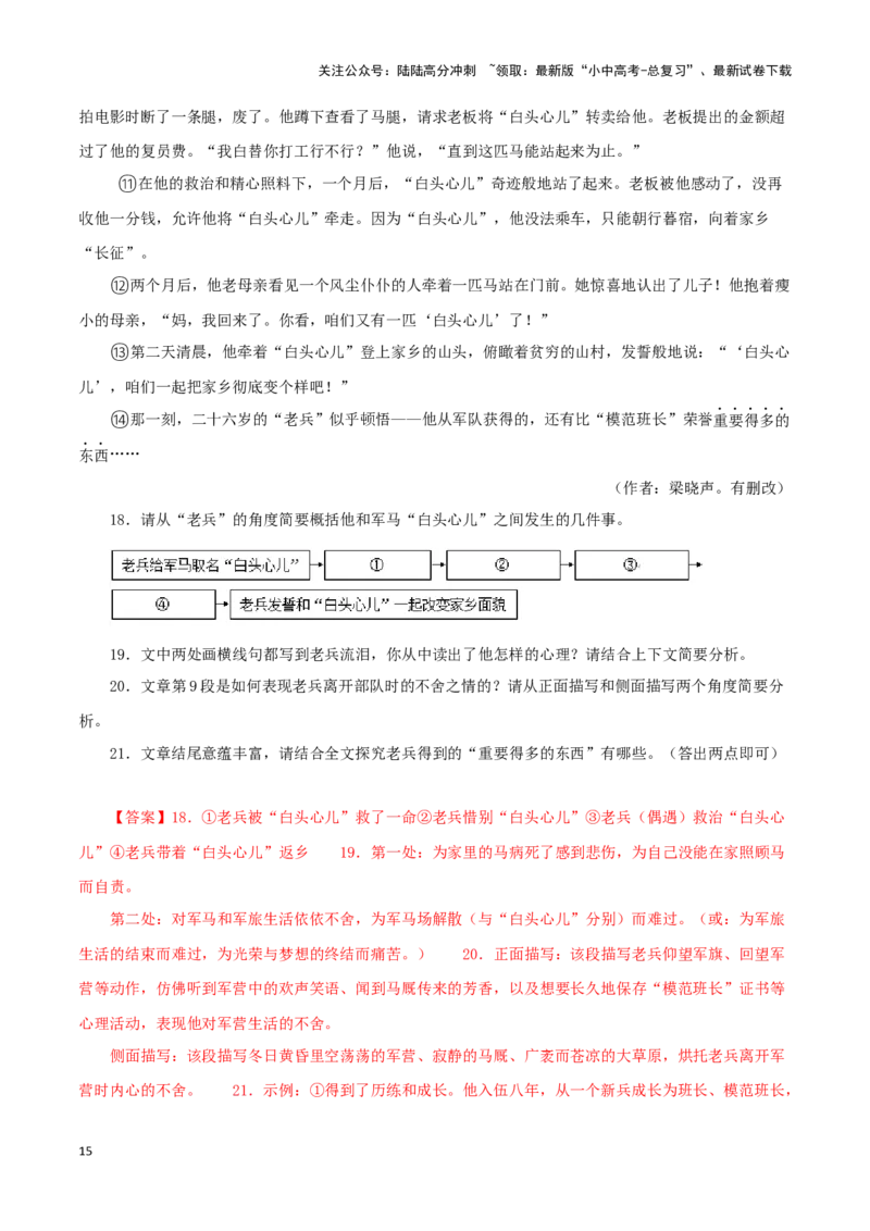 专题16小说阅读（解析版）&nbsp;_02中考总复习（2026版更新中）_01-语文-中考总复习_2024年中考资料_专项复习资料_完三年（2021-2023）中考语文真题分项汇编（全国通用）_解析版