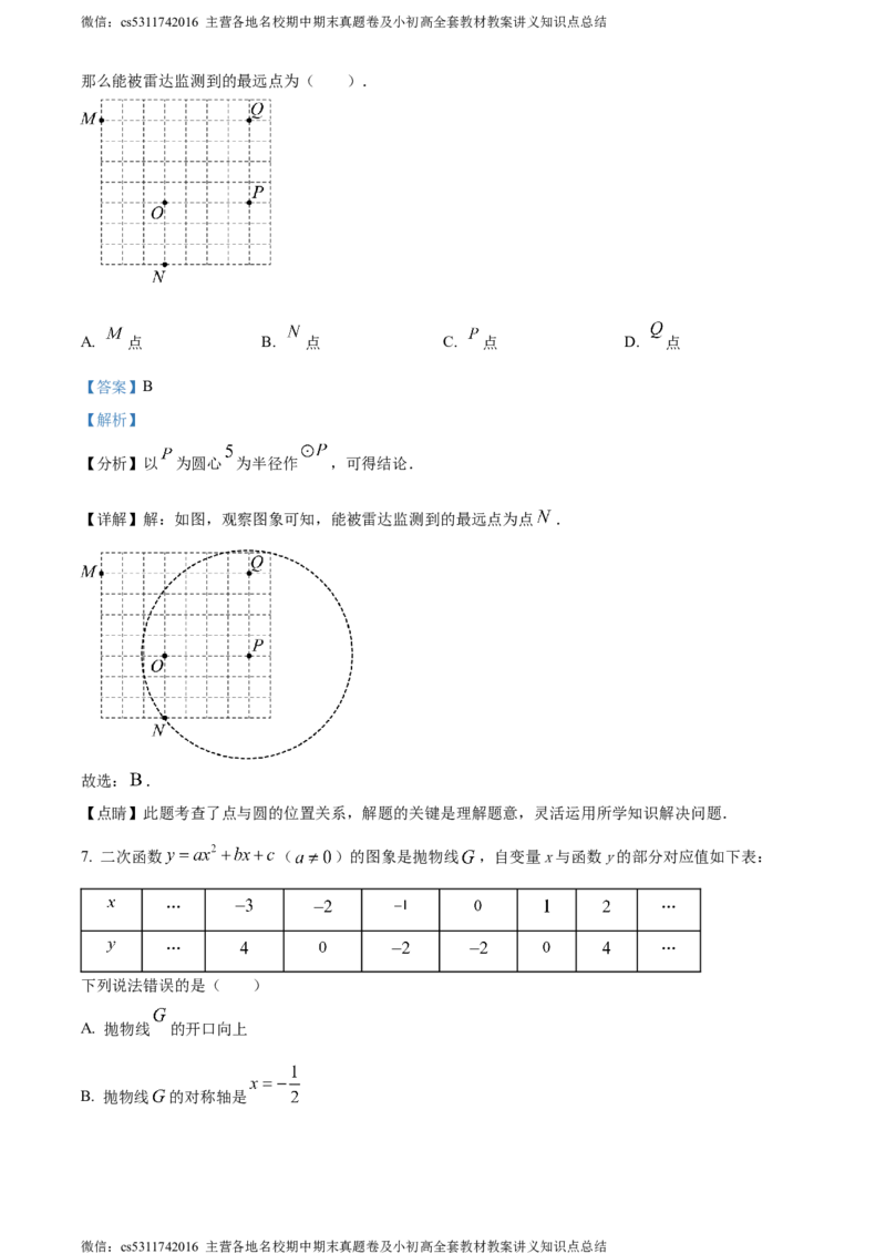 精品解析：北京市丰台区2023-2024学年九年级上学期期中数学试题（解析版）(1)_北京初中期末题_C605-京七八九_B京市数学七八九_北京9上数学_2023-2024_北京数学9上期中