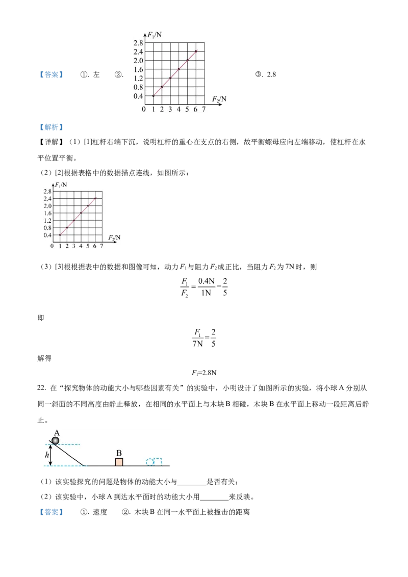精品解析：北京市丰台区2022-2023学年八年级下学期物理期末试题（解析版）(1)_北京初中期末题_C605-京七八九_B京物理八九_物理_八年级下学期物理_2022-2023
