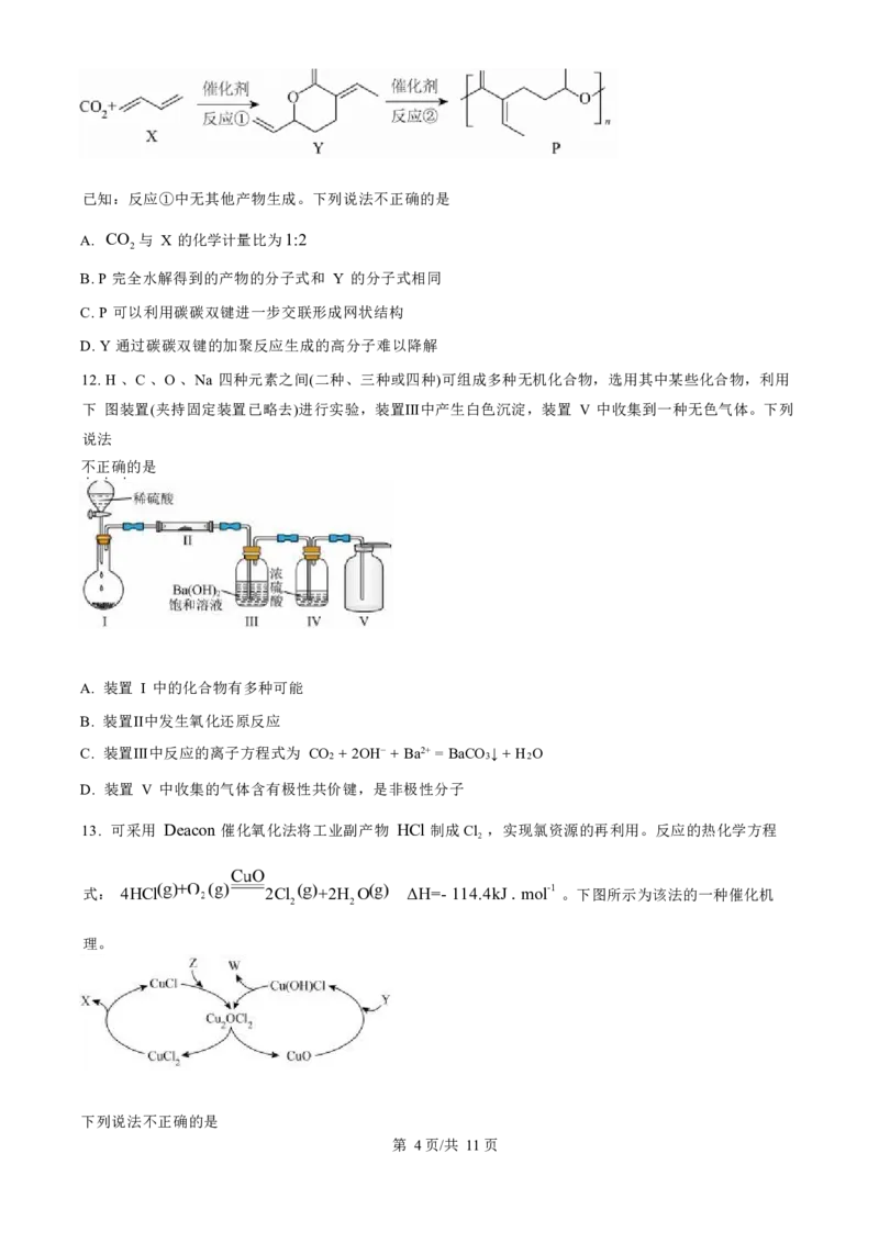 化学试卷（原卷版）_A1502026各地模拟卷（超值！）_11月_241103北京市中国人民大学附属中学2025届高三年级10月质量检测练习