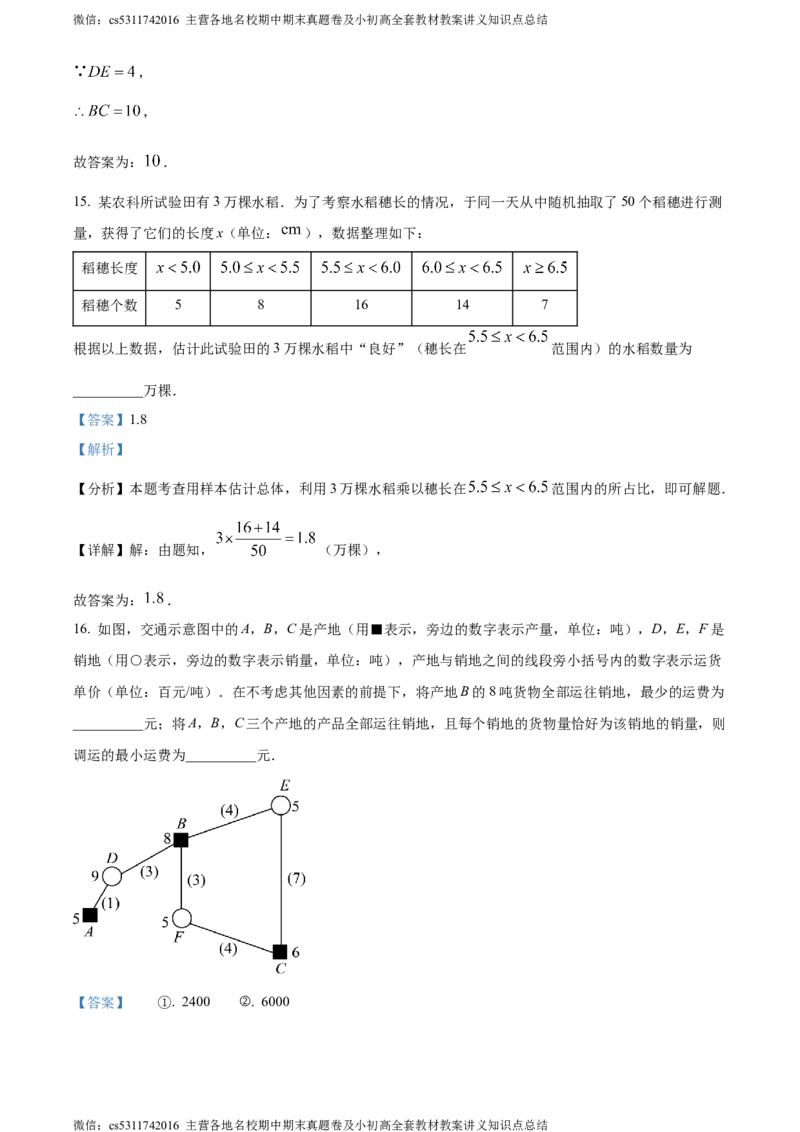 精品解析：2024年北京市石景山区中考二模数学试题（解析版）(1)_北京初中期末题_C605-京七八九_B京市数学七八九_北京9下数学(含中考模拟）_北京数学9下一二三模