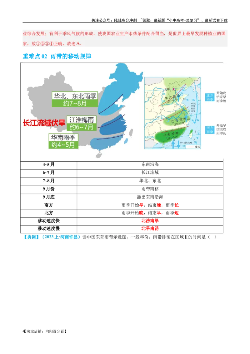 专题18中国的地势、地形和气候（讲义）（解析版）_02中考总复习（2026版更新中）_09-地理-中考总复习_2024年中考复习资料_一轮复习_❤2024年中考地理一轮复习讲练测（全国通用）