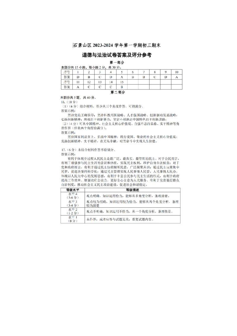 答案(1)_北京初中期末题_C605-京七八九_B京市道德与法治七八九_道法_北京9上道法_2022-2024_北京道法9上期末_北京市石景山区2023-2024学年九年级上学期期末道德与法治试卷