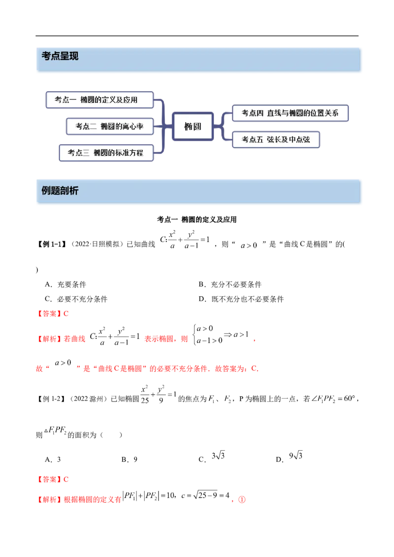 10.3椭圆（精讲）（基础版）（解析版）_2.2025数学总复习_2023年新高考资料_一轮复习_2023年高考数学一轮复习（基础版）（新高考地区专用）