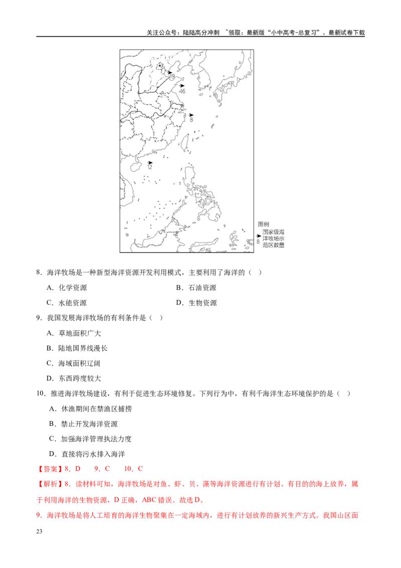 专题17中国的疆域、人口和民族（梯级进阶练）（解析版）_02中考总复习（2026版更新中）_09-地理-中考总复习_2024年中考复习资料_一轮复习_❤2024年中考地理一轮复习讲练测（全国通用）