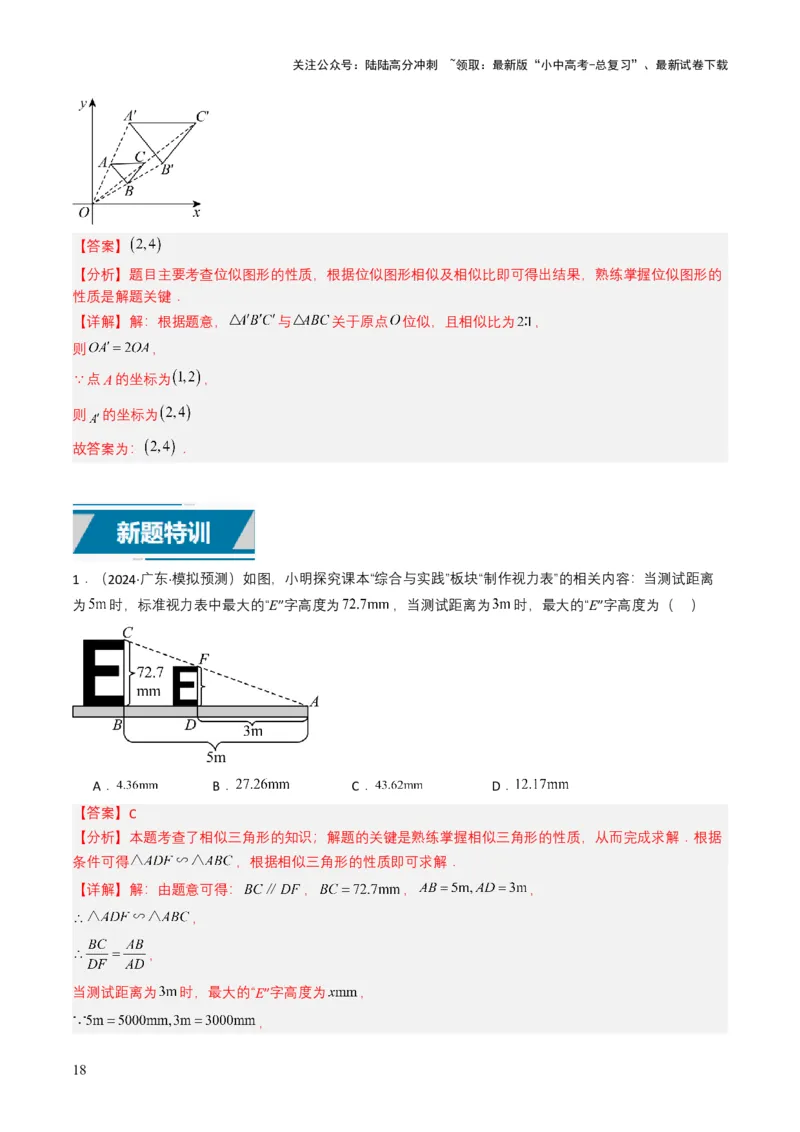 专题16相似三角形（解析版）_02中考总复习（2026版更新中）_02-数学-中考总复习_2025中考复习资料_备战2025年中考数学真题题源解密（全国通用）