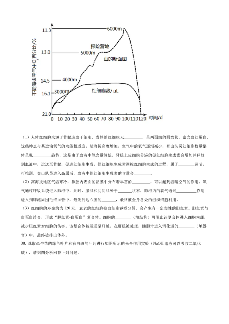 精品解析：北京市第四十三中学2020-2021学年八年级下学期期中生物试题（原卷版）(1)_北京初中期末题_C605-京七八九_B京生物七八九_北京八下生物