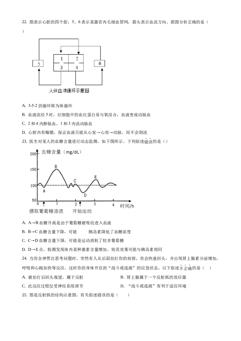 精品解析：北京市第四十三中学2020-2021学年八年级下学期期中生物试题（原卷版）(1)_北京初中期末题_C605-京七八九_B京生物七八九_北京八下生物