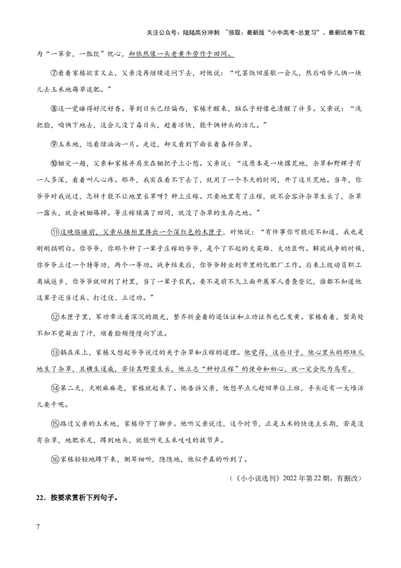 专题52文学类文本之字词赏析（知识梳理+练习）(原卷版）_02中考总复习（2026版更新中）_01-语文-中考总复习_2025年中考资料_备战2025年中考语文一轮复习考点突破（全国通用）