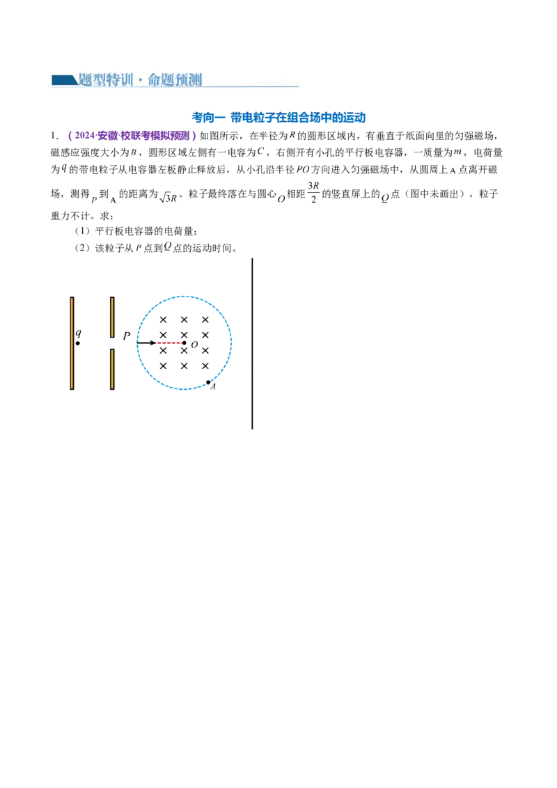 专题11带电粒子在复合场中的运动（讲义）（原卷版）_4.2025物理总复习_2024年新高考资料_2.2024二轮复习_2024年高考物理二轮复习讲练测（新教材新高考）